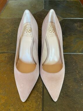 Vince Camuto Blush Tan Suede Pointed Toe Pumps